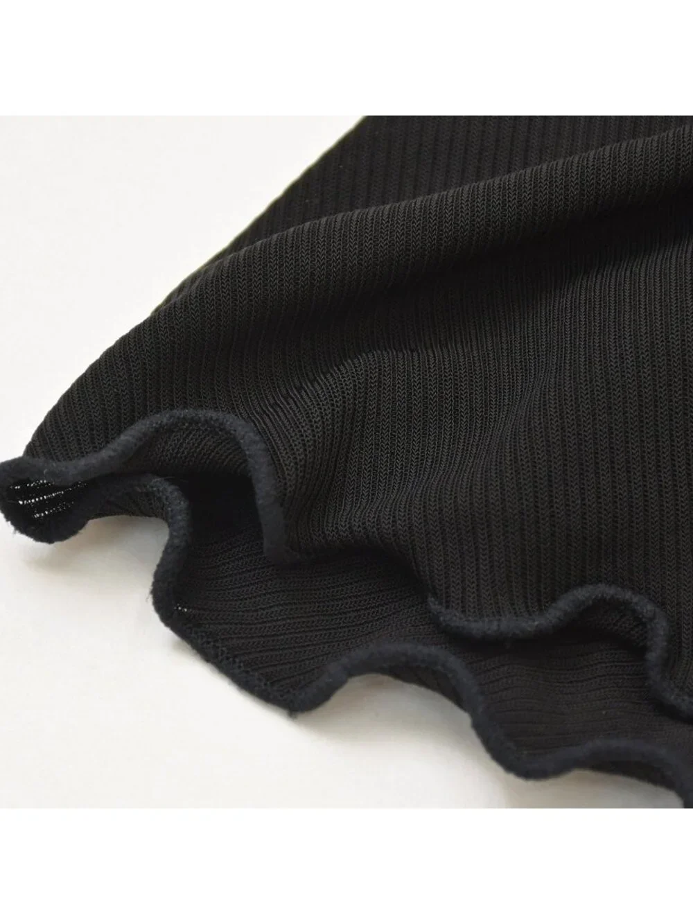 Chanel Boutique Black Skirt Flare Mellow Polished Rayon Vintage